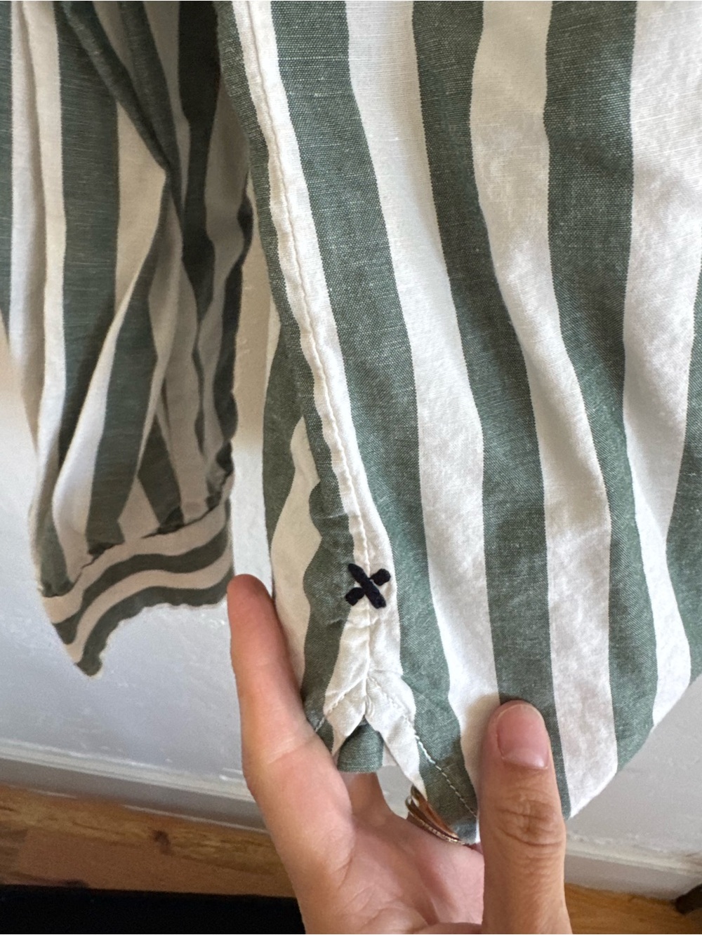 Alex Mill Jo shirt in positano stripe - green striped button up size L - Picture 3 of 5